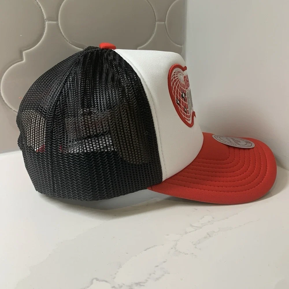 Mitchell & Ness Ohio State Buckeyes Foam Globe Trucker Adjustable Snapback Hat